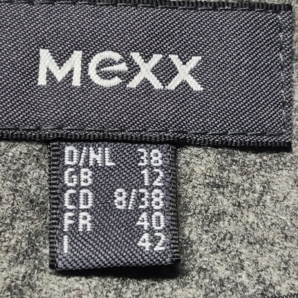 Mexx Gray Embroidered Midi Pencil Skirt Size 8 Lined Modest Academia Career - Picture 6 of 7